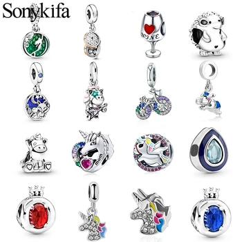 

2pcs/lot new mermaid&unicorn DIY jewelry suitable for original Brand bracelet bangles necklace men women jewelry gift making