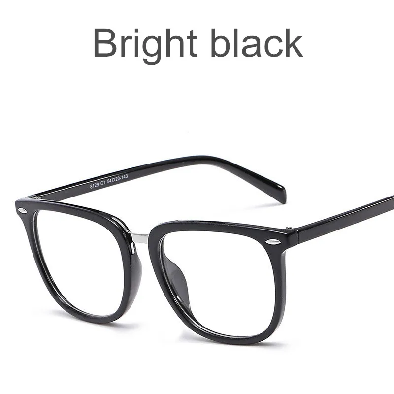 KOTTDO, Ретро стиль, женские квадратные очки, оправа, прямоугольная, женские, большие, по рецепту, компьютерные очки, оправа, очки, оправа для мужчин - Цвет оправы: bright black