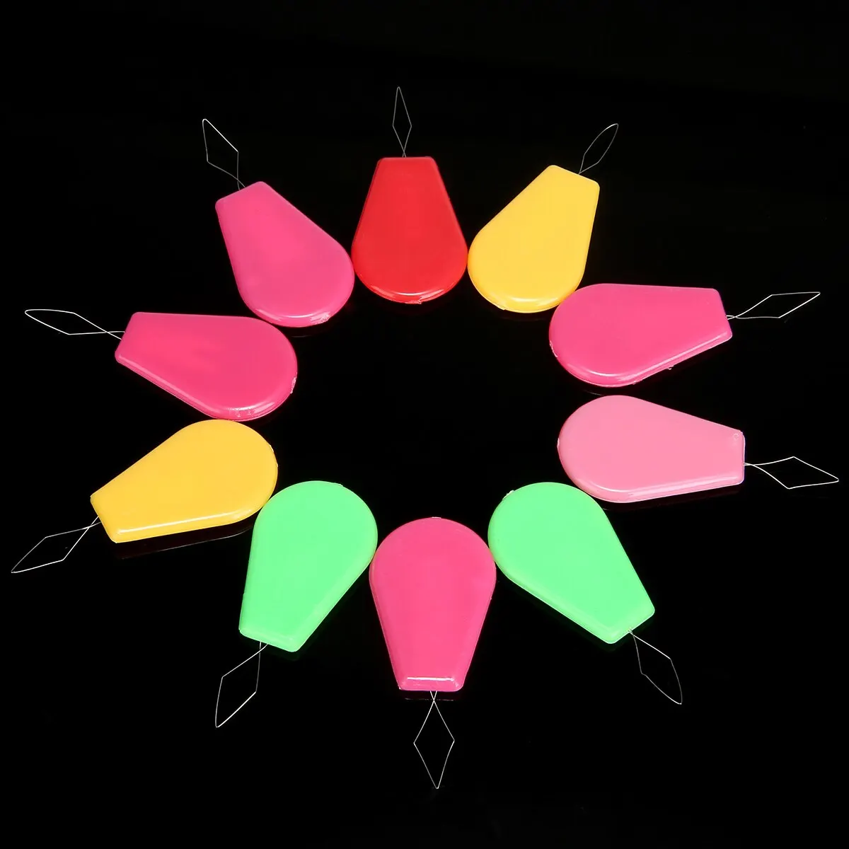 20pcs New Bow Wire Needle Threader Hand Machine Sewing Stitch DIY Insertion Tool Silver Wire Needles Random Color