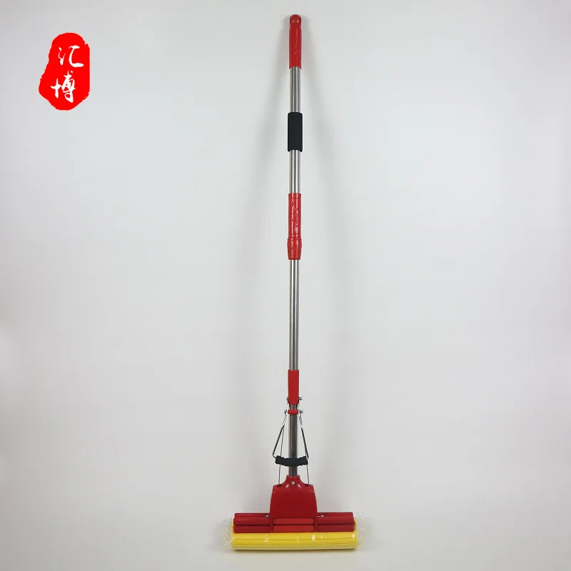 27cm Chinese Red Water-Absorbing Sponge Mop Lazy Mop Roller Household PVA Mop Free Hand Wash