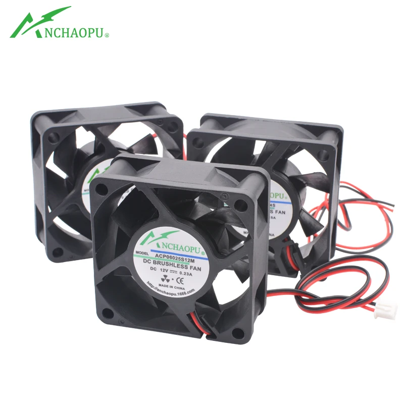 ACP6025S 6cm 60mm Fan 60x60x25mm DC5V 12V 24V USB 2pin Cooling Fan for Chassis CPU Power Converter - 1