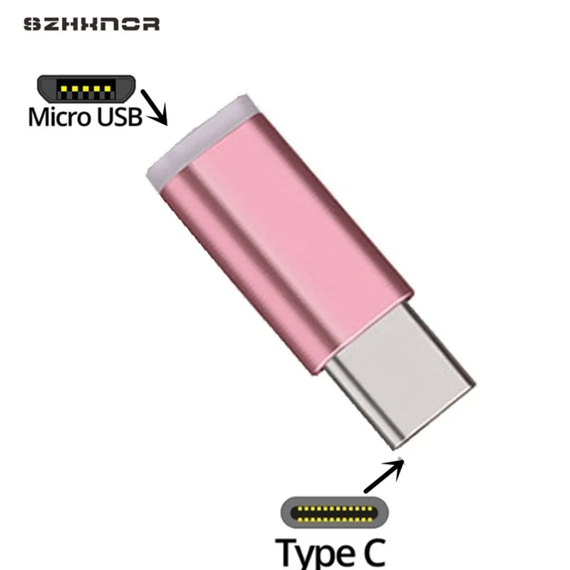 Micro USB в type C конвертер type-c кабель адаптер быстрое зарядное устройство для Samsung Galaxy S8/S9 S 8 Plus/Note8 note10 Redmi Note 8 Pro - Тип штекера: pink