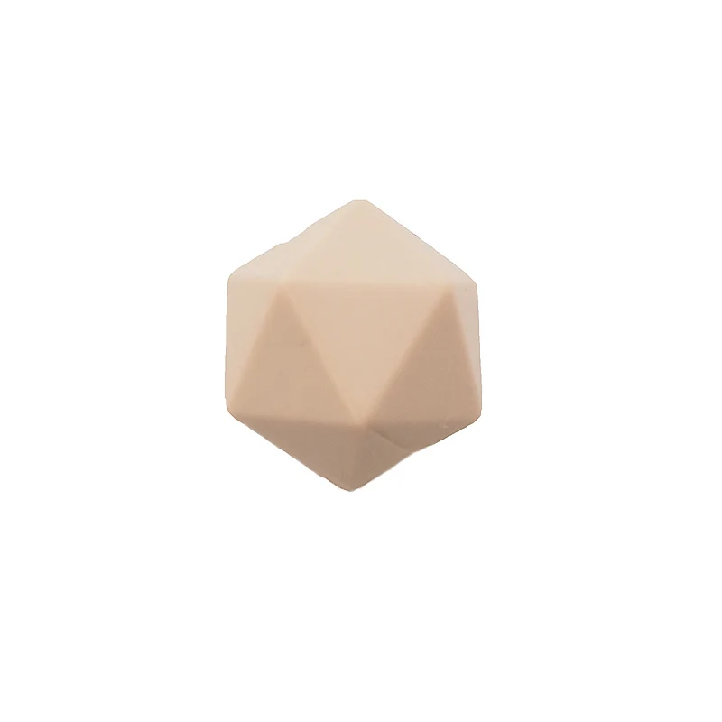 Chenkai 100 шт 14 мм Силиконовые icosahedron Прорезыватель для зубов детские Геометрическая бусина для DIY Детский Прорезыватель ожерелье или браслет аксессуары - Цвет: Oameal