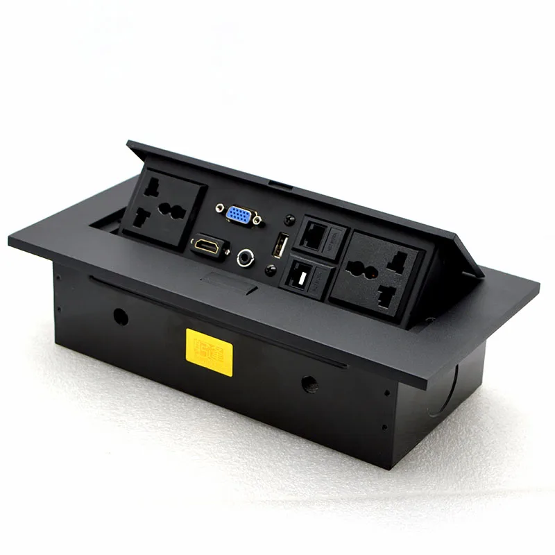 K214 мультимедийный настольный Универсальный 3 отверстия разъем питания HDMI разъем 3,5 мм Скрытая коробка Конференц-стол Розетка специальная