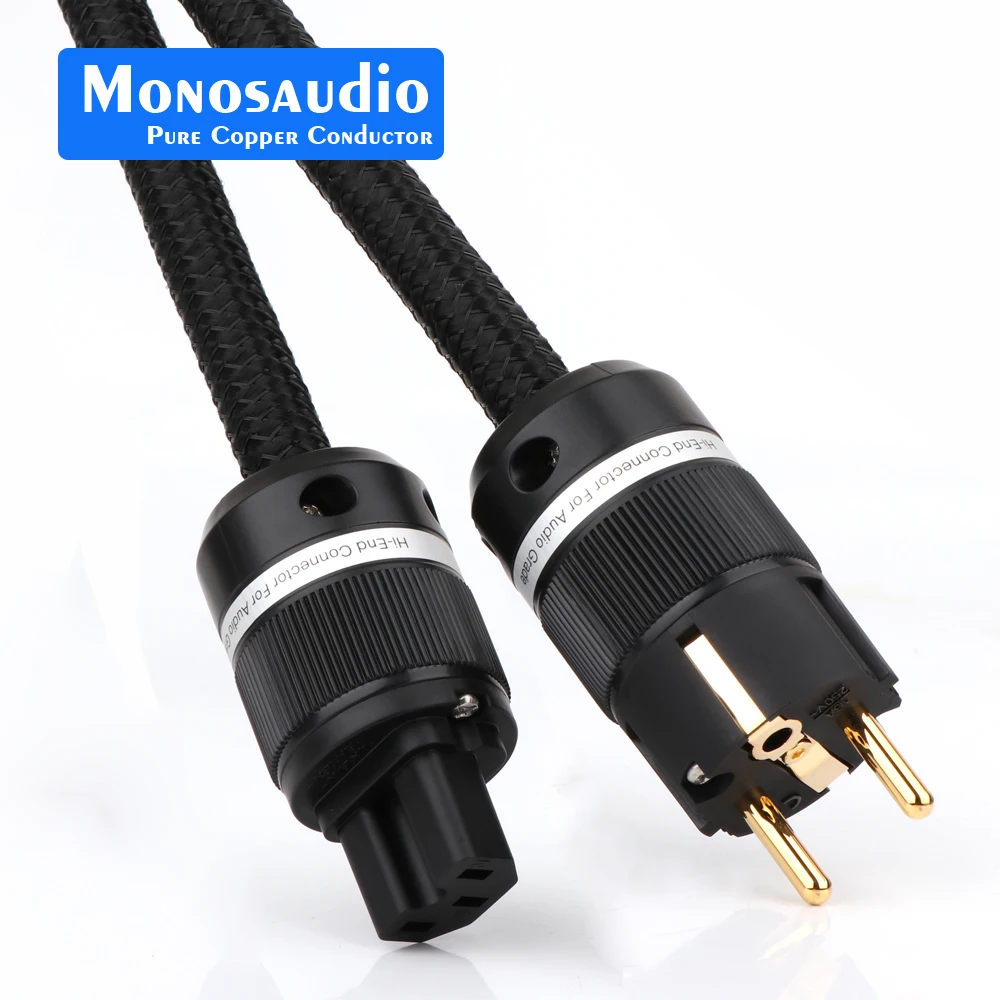 Monosaudio серия tsunm P90399.998 % меди + посеребренный Hybr кабель питания с позолоченным