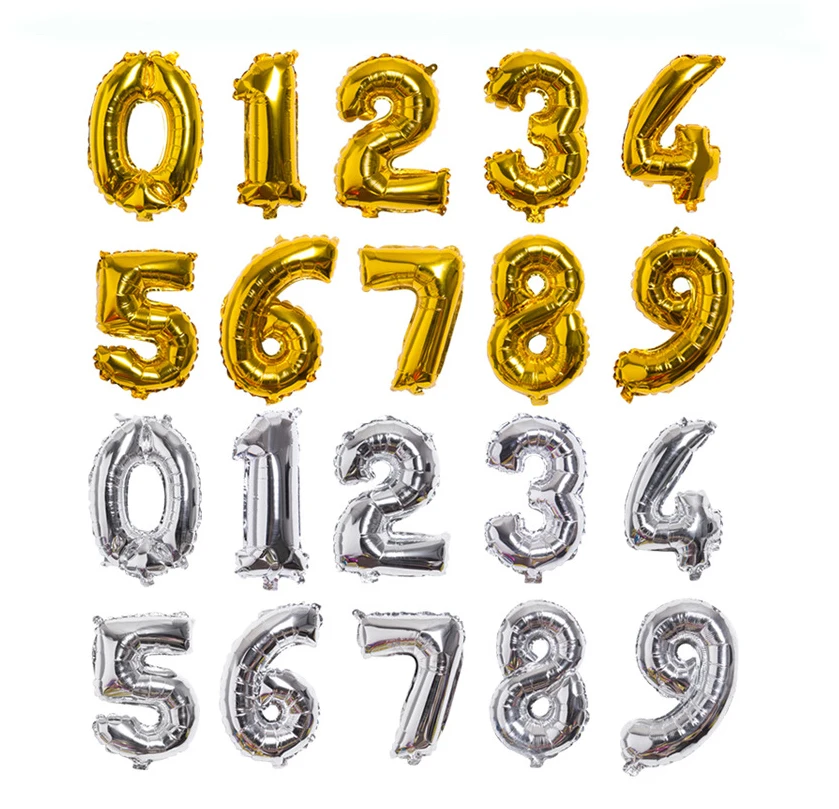 

1Pcs Foil Number Digital Balloon Wedding Birthday New Year Party Helium Balloons Party Decoration Digital Baby Shower16Inch