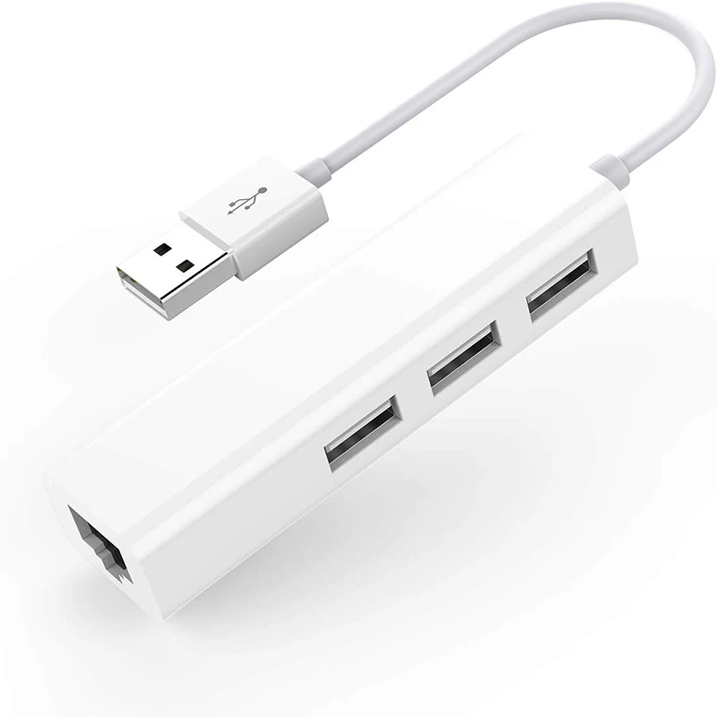 USB Ethernet с 3 Порты и разъёмы USB концентратор 2,0 RJ45 Соединительная плата локальной компьютерной сети USB к Ethernet адаптеру для Mac iOS Android ПК RTL8152 USB 2,0 концентратор - Цвет: USB