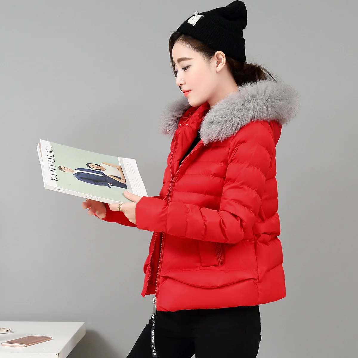

Cotton-padded Clothes Women's Short 2018 Winter New Style Korean-style Loose-Fit Fox Fur Collar Fashion Women's Small Cotton-Pad