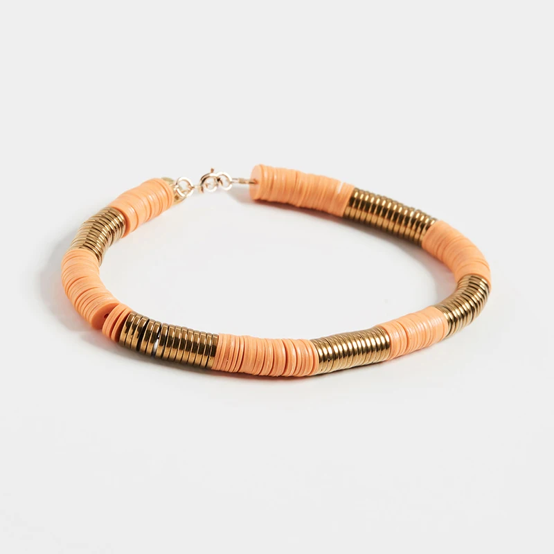 bracelet Boho VERKLARING KETTING Nieuwe Siliconen Disc Goldbach Rozemarijn переработанный диск Африканский виниловый бисер HEISHI браслет для женщин - Окраска металла: bracelet
