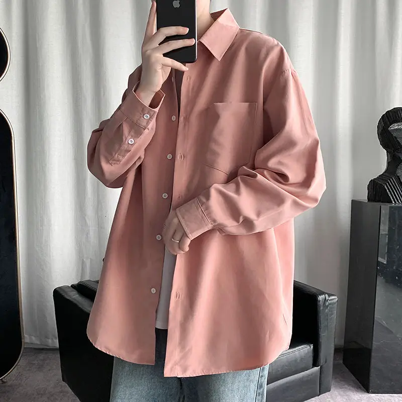 

2020 Men's Fashion Trend Clothes Loose Casual Coats Long Sleeves Shirt Camisa Social Masculina Streetwear Shirts Size M-5XL