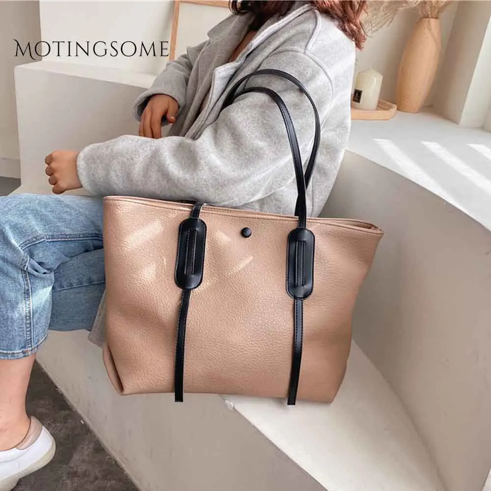 

Large Shopper Bag Women Tote Bag High Qualty PU Leather Shoulder Crossbody European and American Style Brand Design New 9580