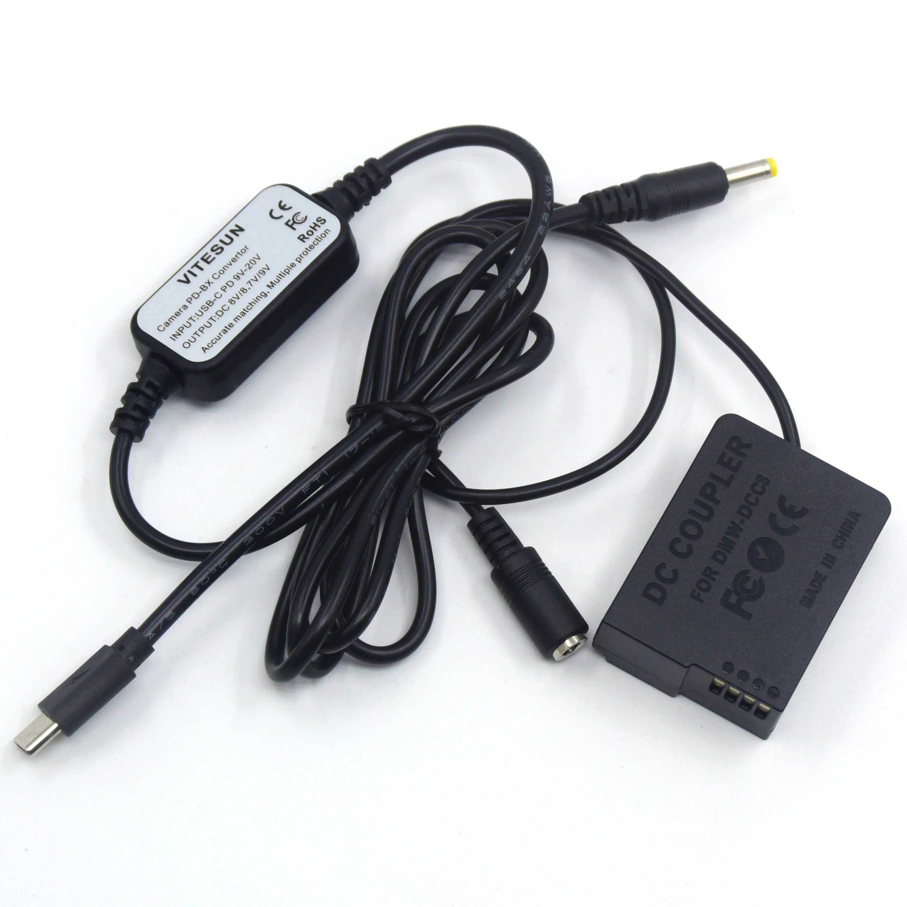 USB-C PD адаптер кабель AC8 + DCC8 DMW-BLC12 пустышка батарея для Lumix DMC-FZ1000 FZ2000 FZ200 FZ300 G7 G6 GX8 GH2