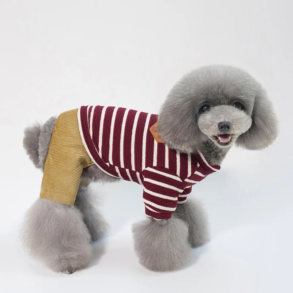 Одежда для собак, Одежда для питомцев, новая британская полосатая хлопковая стеганая одежда на осень и зиму