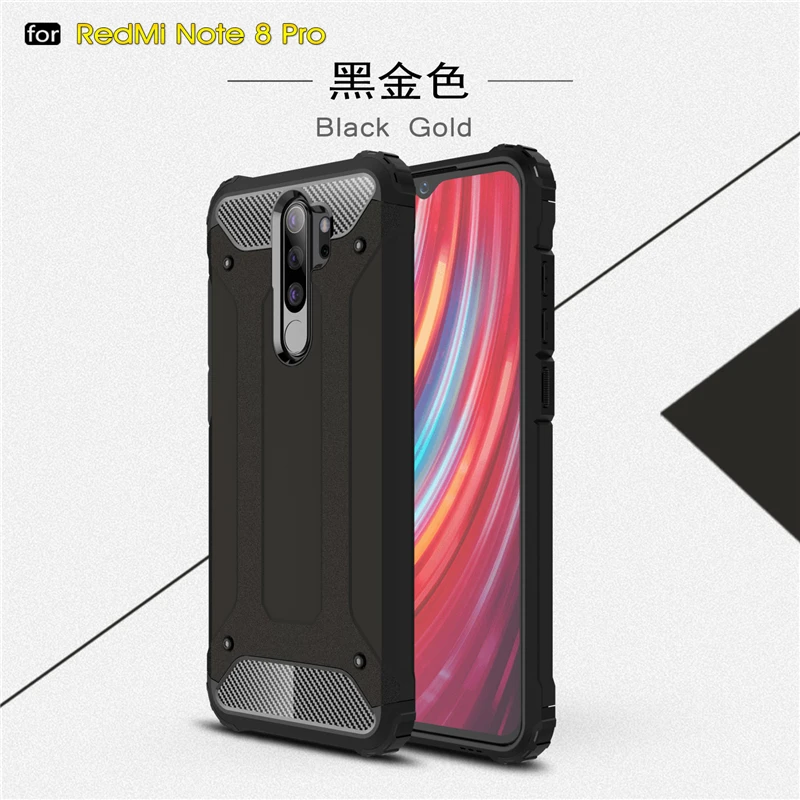 For Xiaomi Redmi Note 8 Pro Case Rubber Shell Hard PC TPU Back Phone Cover For Redmi Note 8 Pro Case for Xiaomi Redmi Note 8 Pro
