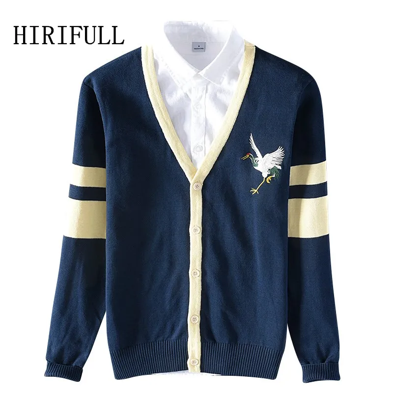 

Pull Homme Fashion Korean Style Slim Sweater Men High Quality All Cotton Animal Embroidery Men's Kintted Sweaters Cardigan Shirt