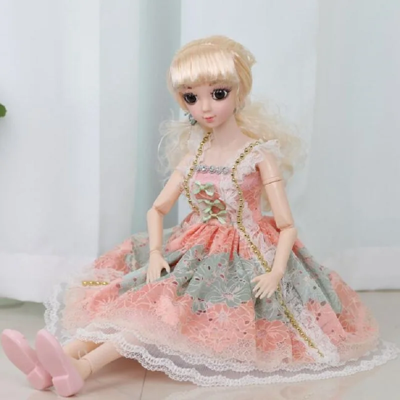 60 см 1/3 BJD кукла с принцессой аксессуары подвижные шарнирные куклы кудрявые волосы свадебное платье Игрушки для девочек подарок AT34 - Цвет: as picture