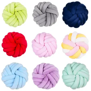 

Multi Colors Round Knot Pillow Hand-woven Cushion Throw Pillow For Home Sofa Decoration Home Textile Using