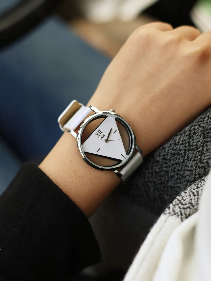 

JIS Fine When Simple Harajuku Triangular Watch Cool Stylish Two-Sided Hollow out South Korea Trend Students COUPLE'S Watch