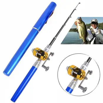 

Fishing Rod Portable Mini Pocket Pen Shape Aluminum Fish Pole with Reel Sea rod fishing gear set