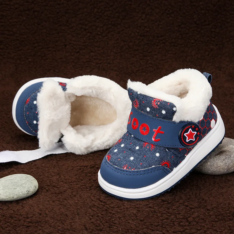 

Baby Thick Men's 0 a 1-3 Years Old Cotton plus Velvet 2 Baby Autumn & Winter Soft-Sole Cotton-padded Shoes Casual Baby Cotton Cl