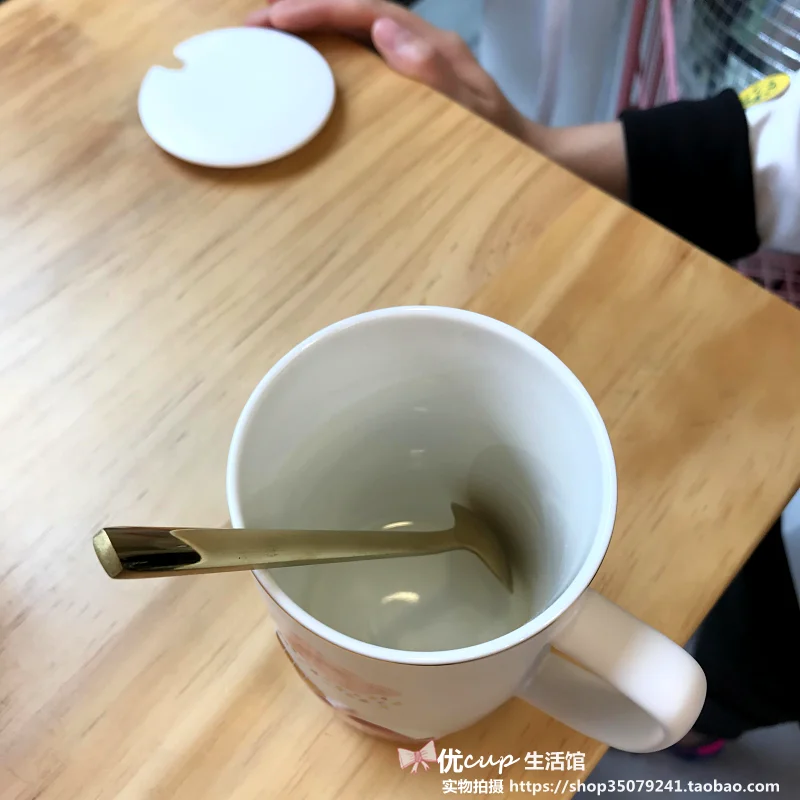 Новинка, чашка с единорогом, керамическая кофейная кружка с ложкой, крышкой, бутылка для завтрака, молока, воды, 360 мл, подарок другу на день рождения, Рождество