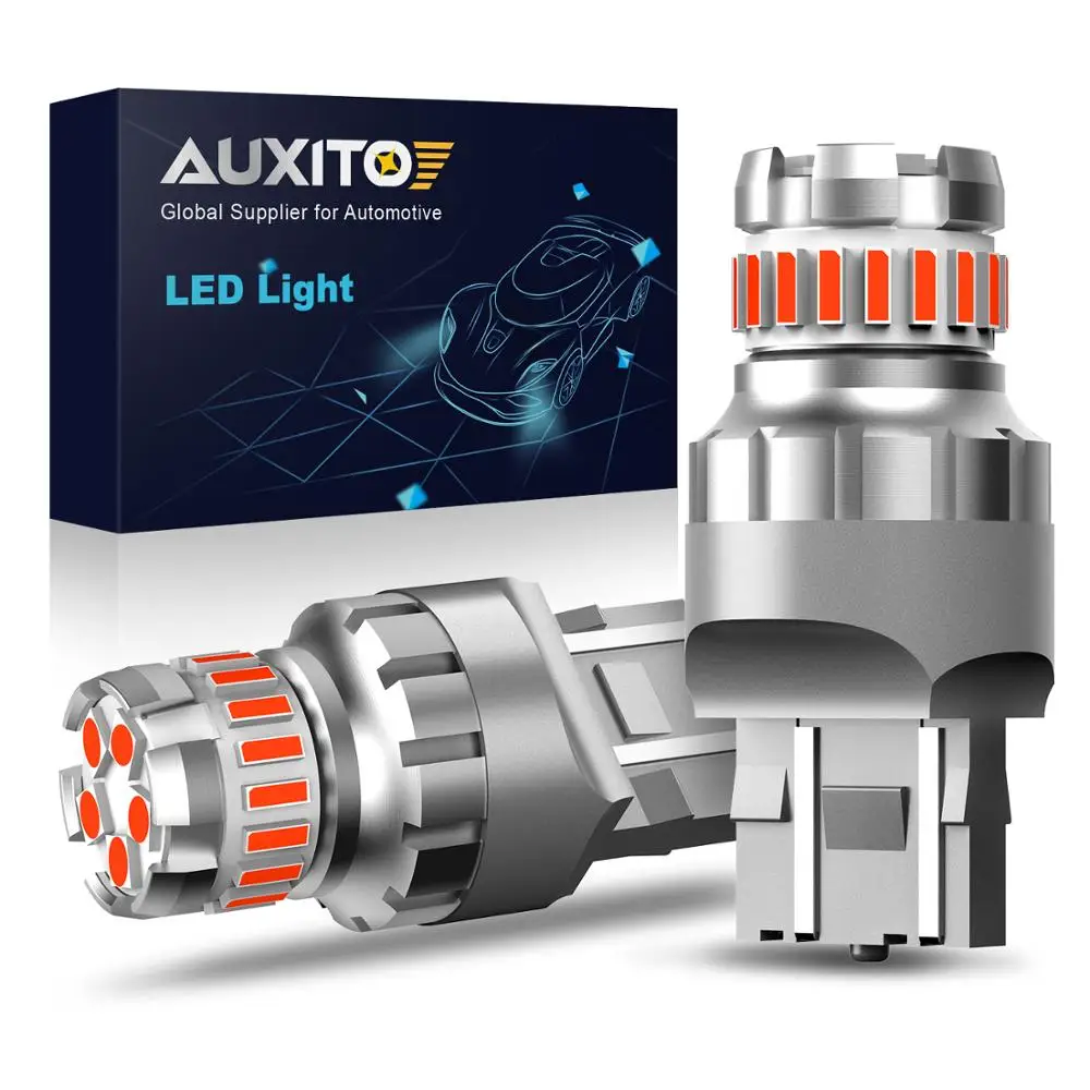 AUXITO 2x LED Strobe Flash Car Brake Tail Light Stop Lamp T20 W21W W21/5W WY21W 7440 7443 Bulb T25 3157 3156 P27/7W | Автомобили и