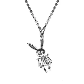 

FUN-BEAUTY Ladies S925 Sterling Silver Jewelry Net Red Rabbit Retro Style Removable Pendant Female Necklace Thai Silver