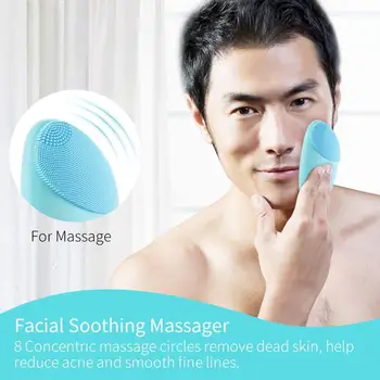 

Electric Silicone Face Cleansing Brush Sonic Massage USB Rechargeable Ultrasonic Face Cleaner Beauty Tool Facial cleansing brush