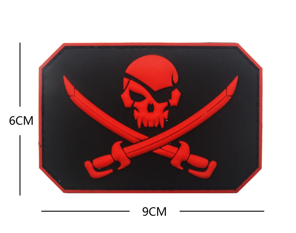 Morale Patches No Knife No Life SKULL PVC 3D Military Tactical Patch badge applique EMBLEM - Цвет: Pirate White 6 x 9cm