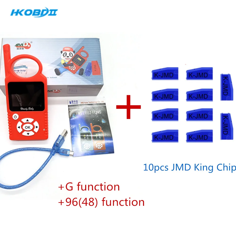 HKOBDII JMD Handy Baby1 King Chip красный Чип JMD46 удаленный генератор с G/96bit48 многоязычный ключ программист - Цвет: plus 10pcs King