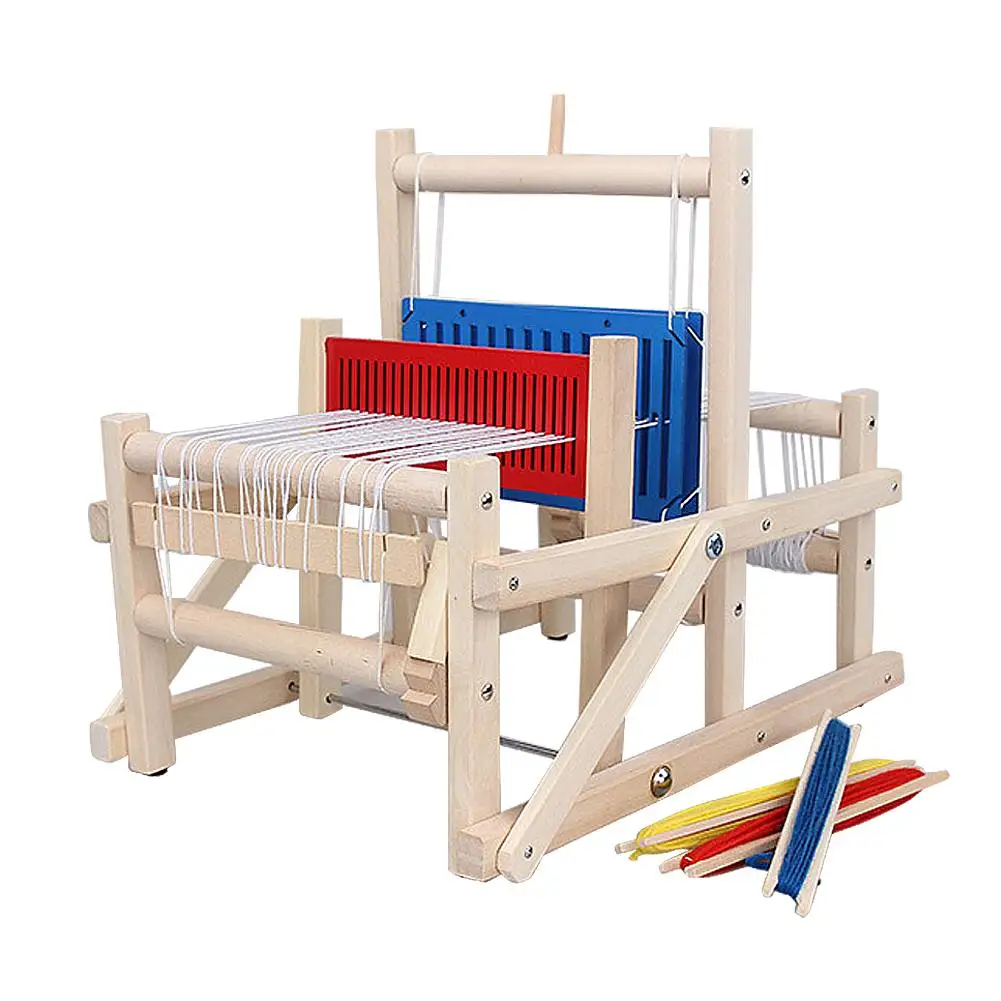 Diy Children Wooden Sewing Machine Weaving Loom Kit For Kids Weaving Toy Handmade Wool Hook