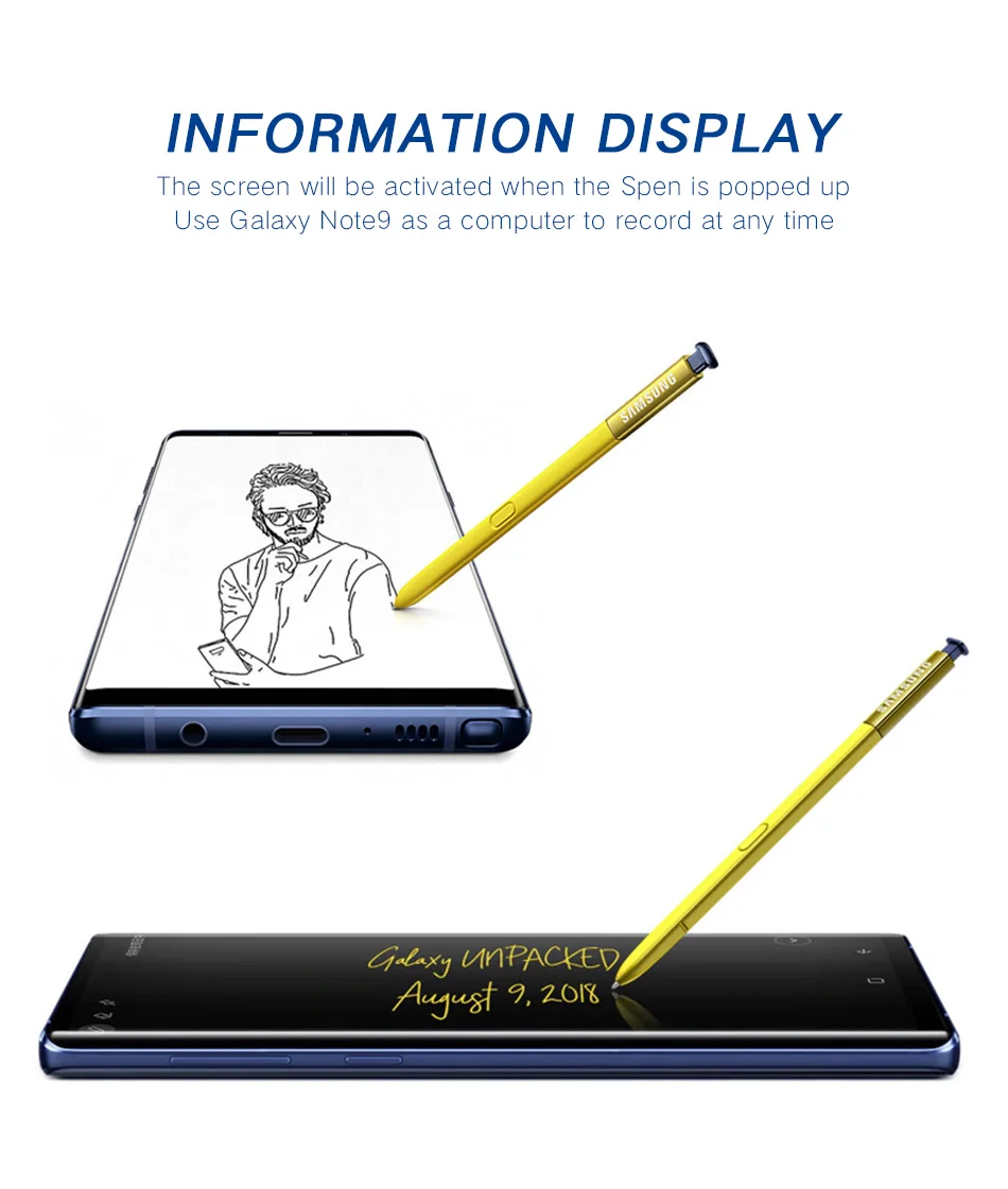 9Samsung Galaxy Note 9 s Pen Original Replacement S-Pen Convenience Waterproof Writing with Bluetooth Note9 Stylus S Pe