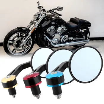 

1 Pair Universal 7/8" Motorcycle Round Handlebar Bar End Rear View Mirrors Motorcycle Scooter Sidemirror