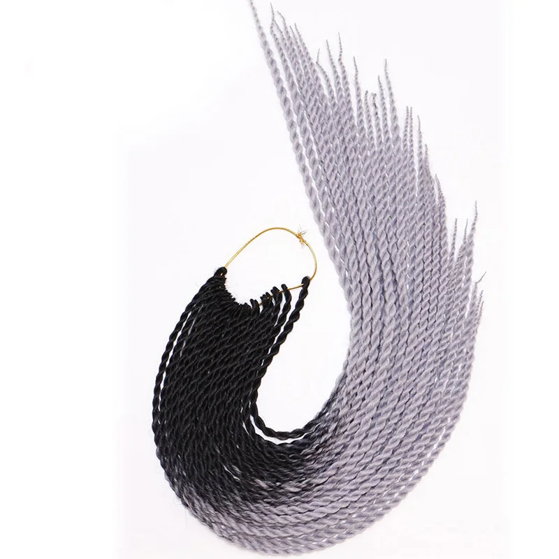 MERISIHAIR Ombre Сенегальские плетеные косички 24 дюйма 30 корней/упаковка синтетические