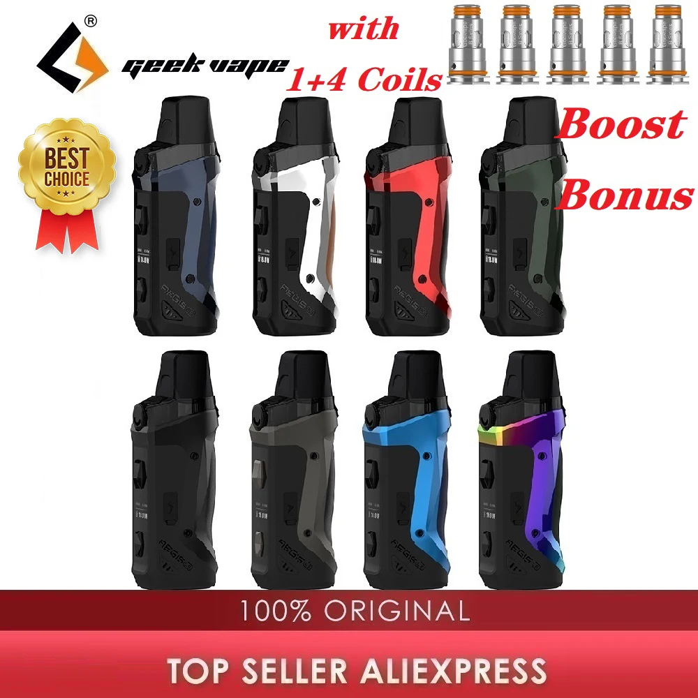 Набор для вейпа Geekvape Aegis Boost электронная сигарета с баком 3 7 мл 40 Вт 5 катушек |