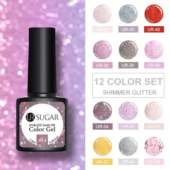 

UR SUGAR Rose Gold UV Gel Nail Polish Nude Color Glitter Sequins Varnish Nail Art Varnish Hybrid Soak Off Gel varnish