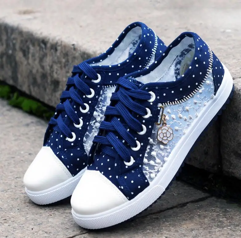 mesh canvas shoes women's summer breathable low to help with flat-bottom casual sports junior high school students spring | Обувь