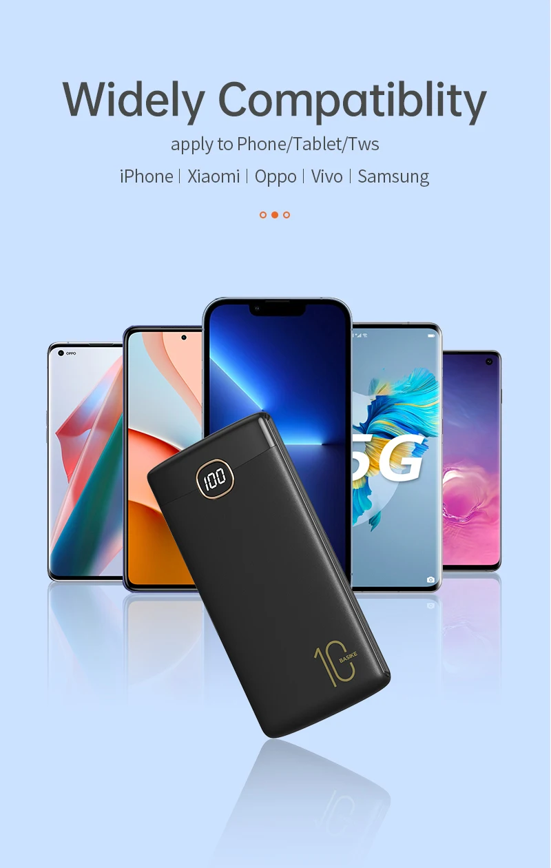 portable charger BASIKE Power Bank for iPhone Portable Charger Cute Powerbank for Xiaomi External Battery Bank for Gfit PoverBank For All Phone best portable charger