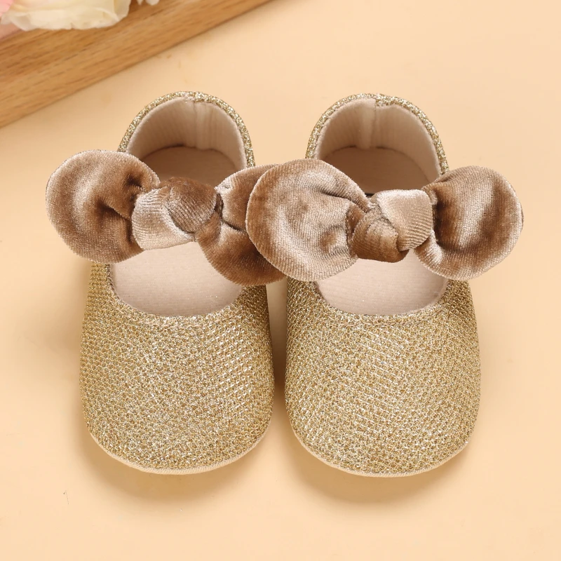Infant Newborn Baby Girls Princess Non-Slip Floral Border Shoes Toddler Baby Soft PU Leather Prewalker Shoes Solid First Walkers