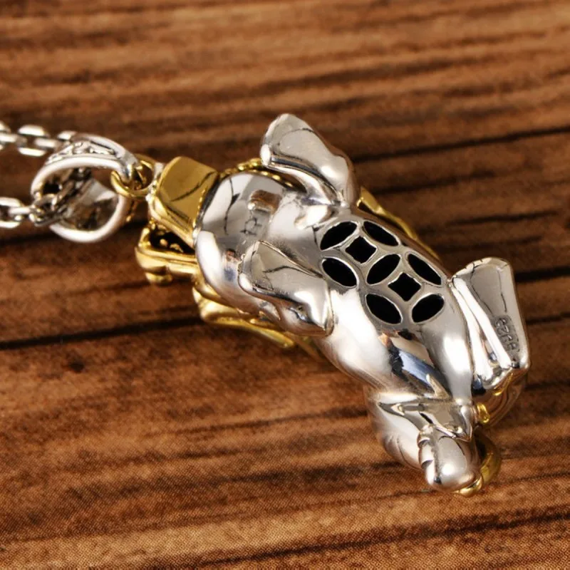 925 пробы серебряный кулон Luck Bless Pixiu Подвеска 12.5g42x16mm подарок для женщин/мужчин ювелирные изделия из серебра