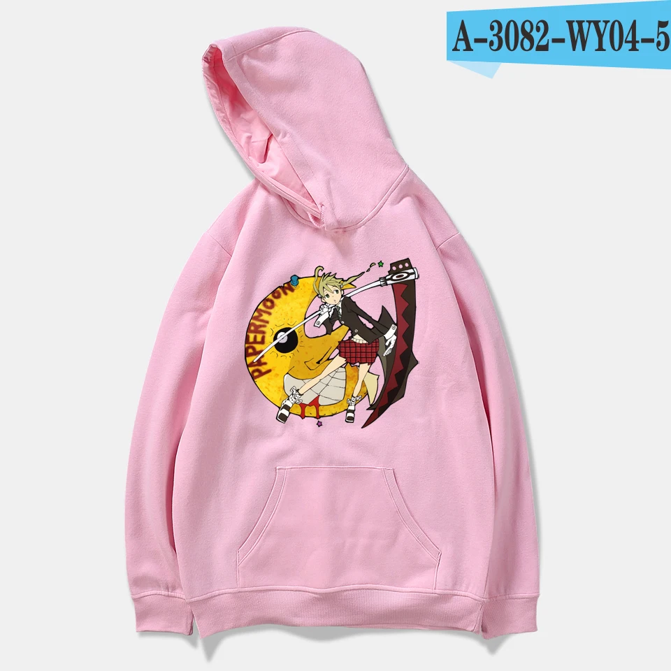 pink Soul Eater, толстовки, мужские, женские, толстовка, пара, модные толстовки, Harajuku, Повседневная Толстовка, осень, базовые средства, хлопок, с капюшоном, пуловеры - Цвет: pink