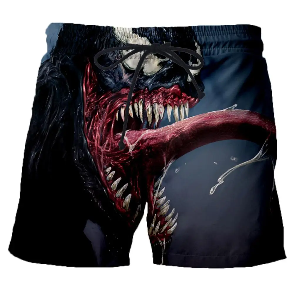 

New movie venom 3D horror print shorts summer unisex casual beach shorts street trend punk style men's clothing