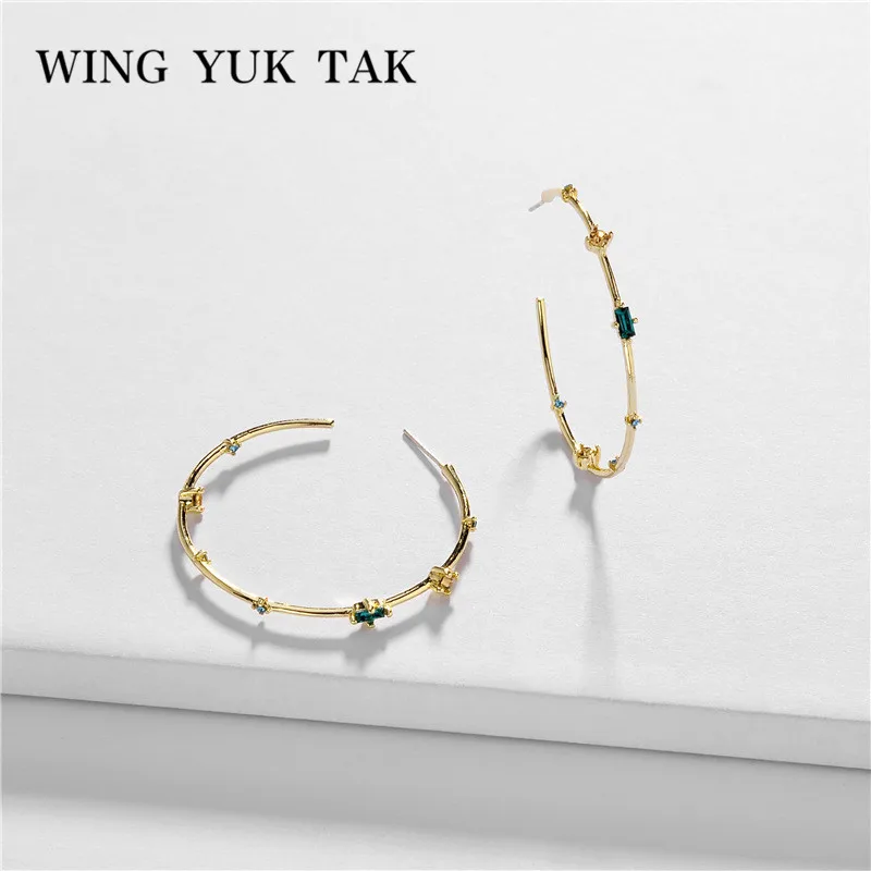 

wing yuk tak Bohemia Stud Earrings For Women Colorful Zircon Earrings Jewelry Accessories