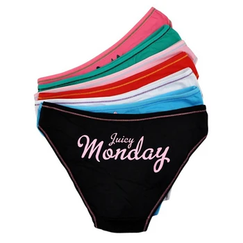 

7 Days Weeks Print Sexy Cotton Panties 7pcs/lot Female Underwear Briefs Underpants Briefs