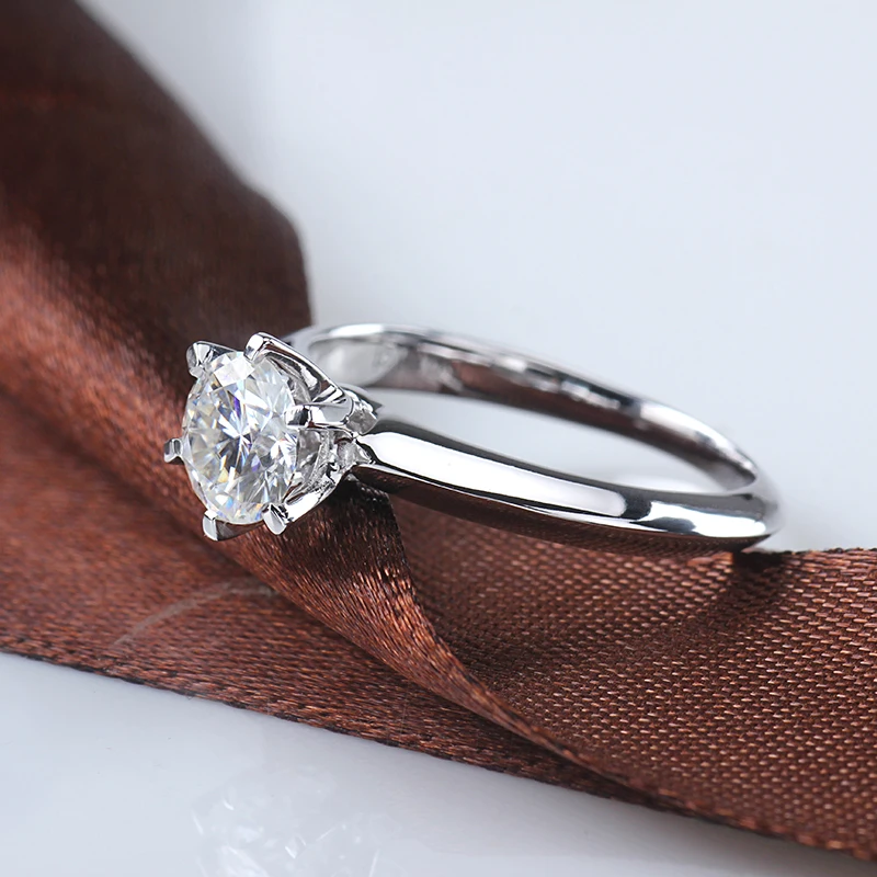 925 пробы, серебряное кольцо, 1ct, классический стиль, бриллиантовое ювелирное изделие, муассаниты, кольцо для свадьбы, вечеринки, юбилея, кольцо для женщин