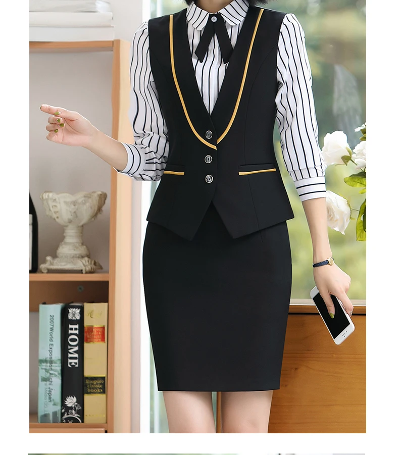 Two Piece Dress Formal Work Wear Uniform Styles Professional Spring