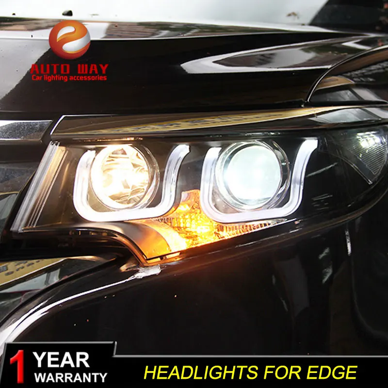 Cheap Car Styling Head Lamp case for Ford EDGE Headlights LED EDGE Headlight DRL Lens Double Beam Bi-Xenon HID car Accessories
