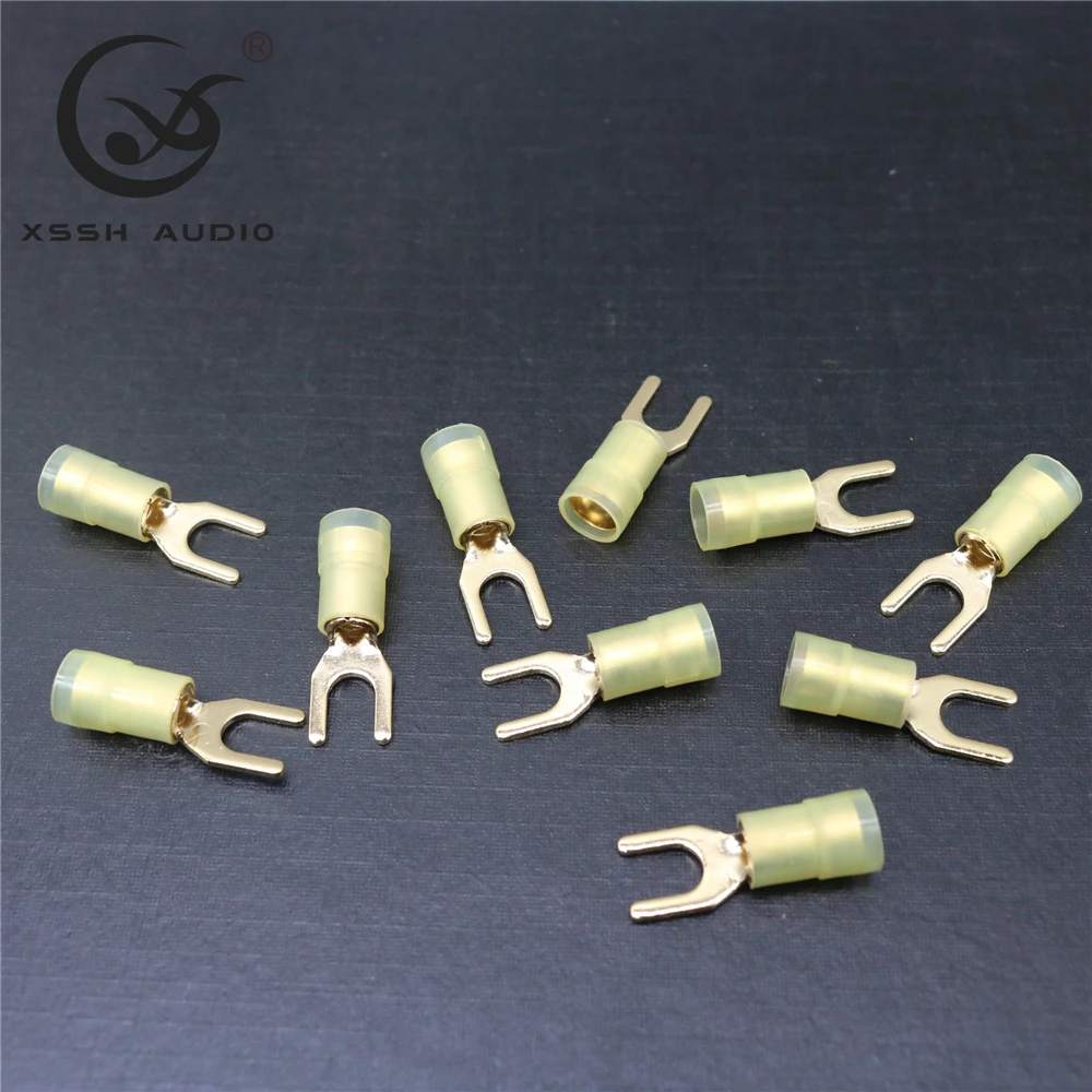 

10pcs/bag XSSH Audio Socket HIFI Accessory-196 Degree Freezing Ttreatment OFC Copper Speaker Phono Cable Ground Wire Connector