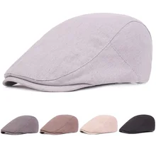 Мужские уличные льняные хлопковые береты шапки классические газетные кепки Гольф кепки для езды