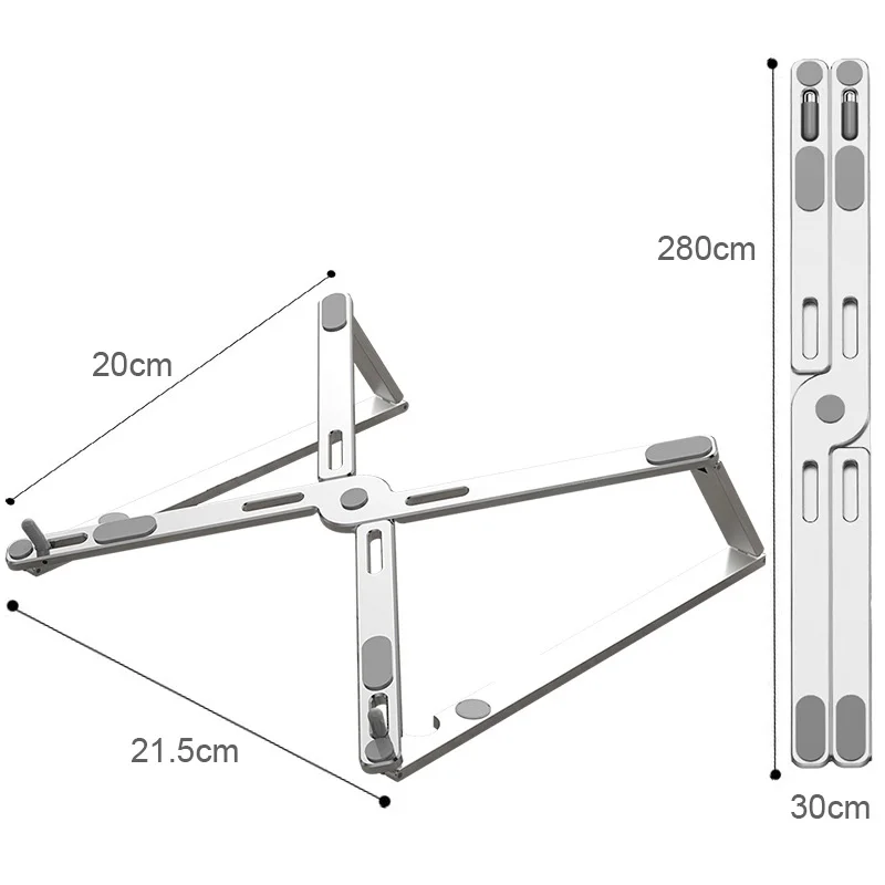 Портативная подставка для ноутбука с отводом тепла для Macbook Pro, Регулируемая Складная Алюминиевая Подставка для ноутбука 7-15 дюймов